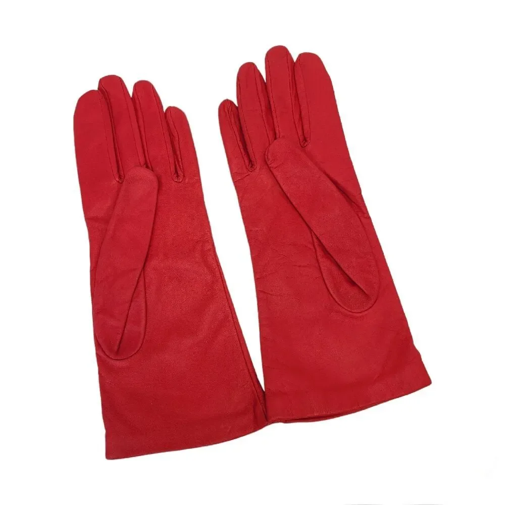 Vintage Red Womens Gloves Medium